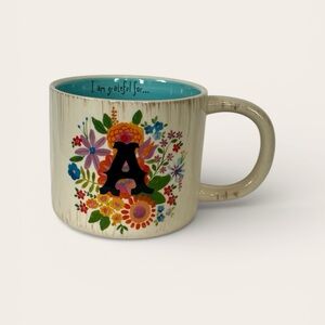 Natural Life Initial Flower Mug